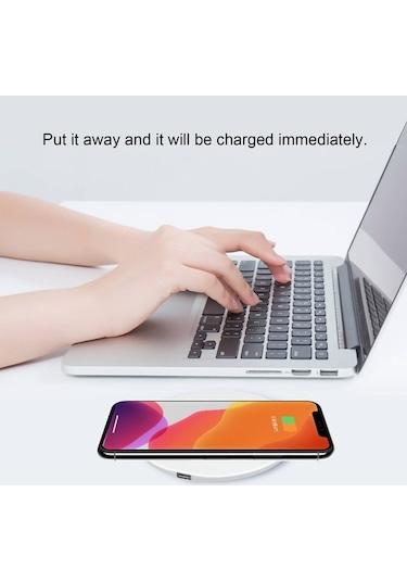 Pazly 15w Type-c Kablosuz Şarj Pedi, 5v-12v, Siyah/beyaz, Hızlı Şarj, Cep Telefonu Uygun