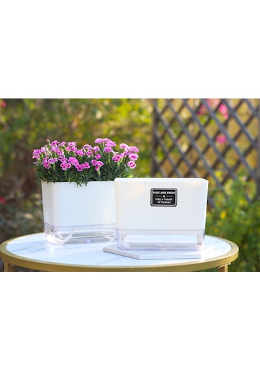 Otomatik Sulamalı Dikdörtgen Akıllı Saksı 25 X 12.5 X 14 Cm