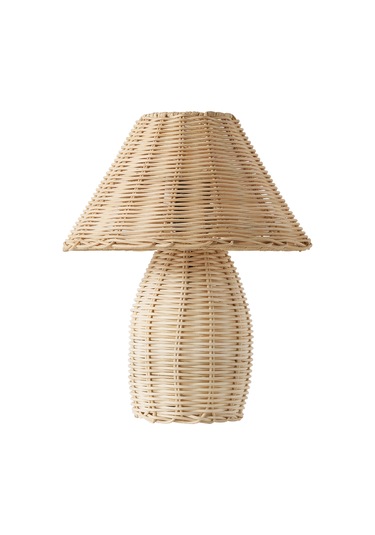 Sollın Rattan Hasır Abajur Masa Lambası Hasır
