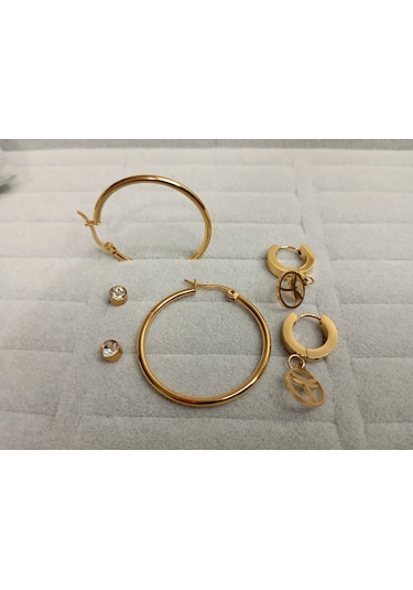 Gold Renk Küpe Seti Gold