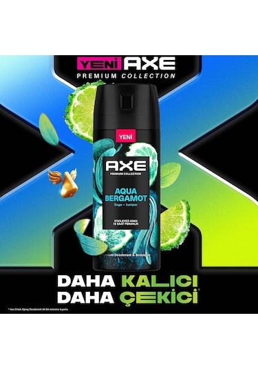 Axe Aqua Bergamot Erkek Sprey Deodorant 2 x 150 ML