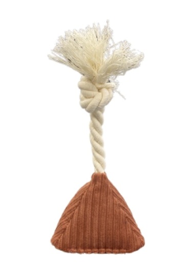 Pet Comfort İpli Prizma Köpek Oyuncağı Kiremit 7x15cm