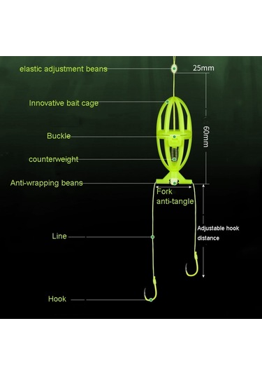 Çift Kancalar Iseama Patlayıcı Kanca Bighead Sazan Besleyici El Çubuğu Ve Atma Çubuğu, Boyut: 11, Boyut:11