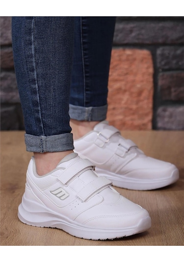 M.p. 232-1307 Zn Beyaz Cırtlı Sneaker Ayakkabı-beyaz Beyaz