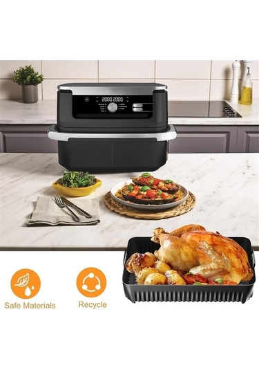 Ulzyvf Yeniden Siyah Silikon Silikon Ninja Kullanılabilir Kaplamaları İçin Hava Fritözü Af500 10.4l Ss Siyah
