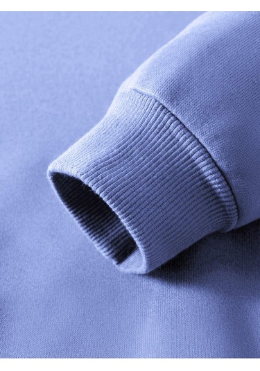 Kod Adr-shen Ezwear Letter Graphic Thermal Lined Sweatshirt-trzksw135 Mavi