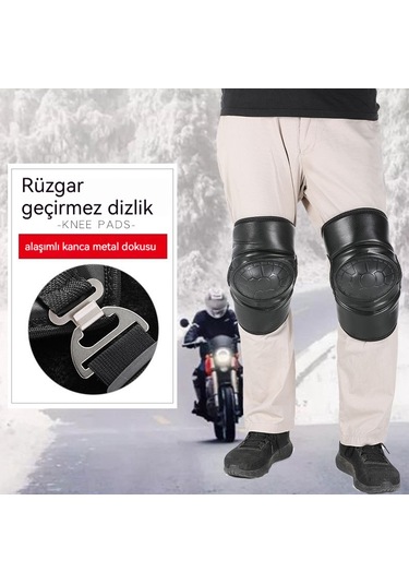 Motosiklet Diz Pedleri Standart Beyaz - Siyah