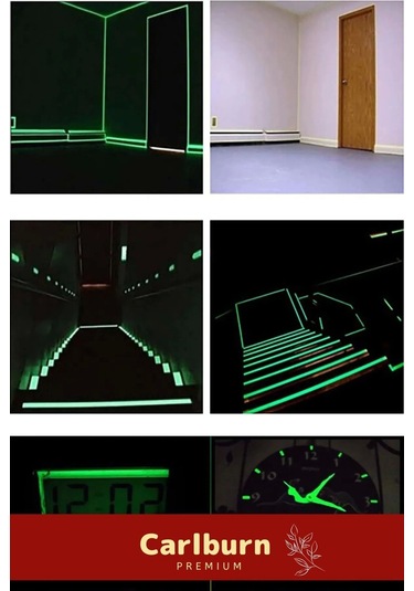 Karanlıkta Işık Veren Yansıyan 4 Metre Fosforlu Yeşil Şerit Bant Kendinden Yapışkanlı Reflektör Bant