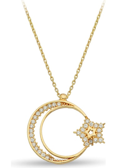 Çgkmücevherat Ay Yıldız Altın Kolye