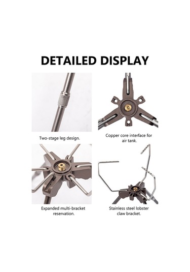 Mountainhiker-açık Kamp Gastank Ve Sobalar Braketi Ayrılabilir-gümüş Gümüş