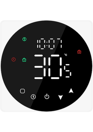 Vkemall Siyah Tp908gc Duvar Tipi Isıtma Kontrol Cihazı - 5a Dokunmatik Ekranlı - Haftalık Programlanabilir - Kombi Sıcaklık Regülatörü