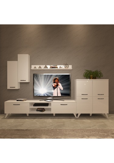 Decoraktiv Eko 6 Mdf Dvd Retro Tv Ünitesi Tv Sehpası Beyaz