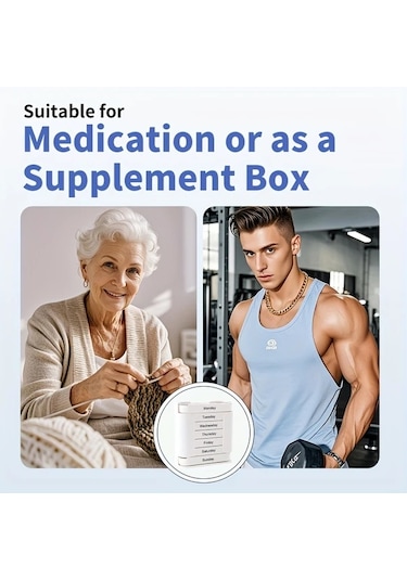 Oldfriend Renkli Vanyarlıfe 7 Günlük Büyük Kapasiteli Taşınabilir Hap Organizatörü Günlük Bölmeli Renkli