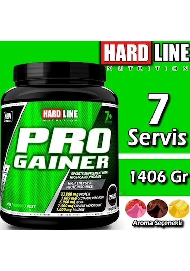 Hardline Progainer 1406 Gr Karbonhidrat Gainer 3 Aroma Mass