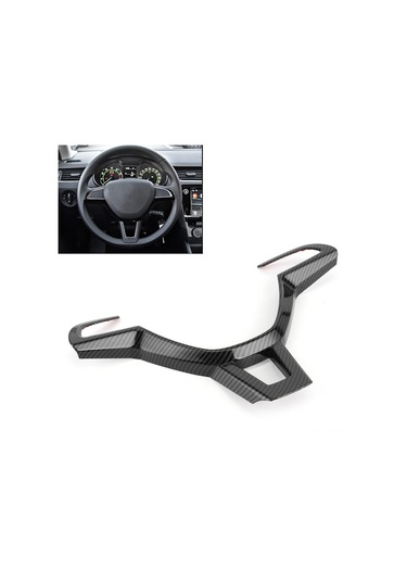 Reedark Skoda Octavia 2016-2019 İçin Direksiyon Paneli Kapak, Abs Malzeme, Kırmızı/karbon Desen/plated Gümüş, Dekoratif Ve Korumalı, Kolay Kurulum Karbon Fiber Parlak Siyah