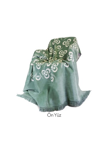 Bigghome Çintemani Yeşil Çift Kişilik Battaniye 200 X 220 Cm Karışık