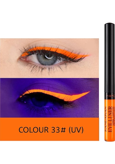 Uv Işık Neon Eyeliner Kalem Gözler Makyaj Kırmızı Su Geçirmez Sıvı Renkli Göz 33 No Box 01