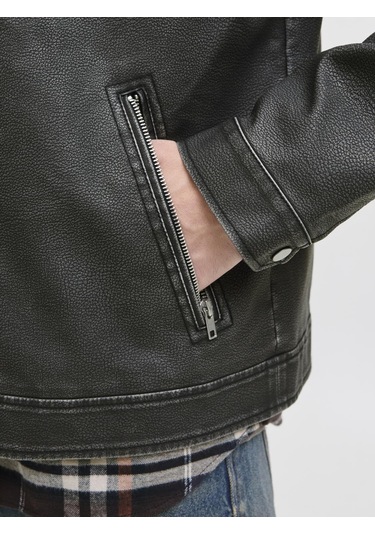 Erkek Suni Deri Ceket - Casablanca - 12278839 Black