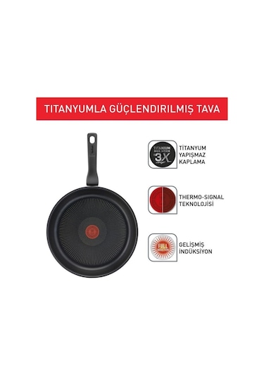 Tefal Titanium Force 3x Tava 20cm Siyah