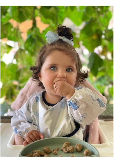 Mama Önlüğü Bebek Oyun Faaliyet Önlük Mavi Fil Desenli 1 - 4 Yaş Mavi