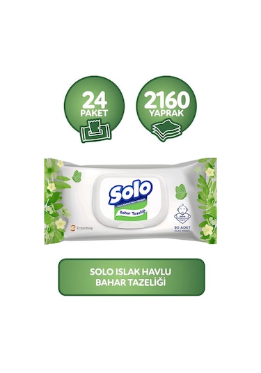 Solo Kapaklı Islak Havlu 24 x 90'lı