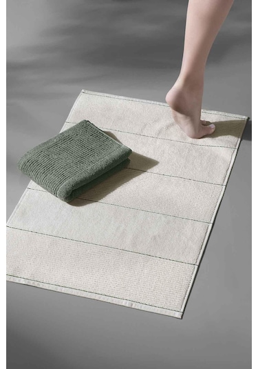 Carmine Bathmat Olive - Ekstra Yumusak, Modern %100 Pamuk 50X75Cm Krem