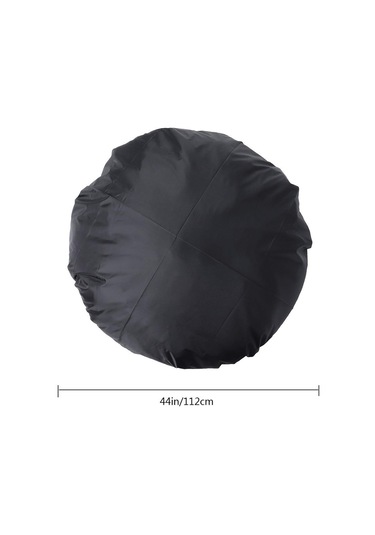 Jeehugo Koyu Siyah Dairesel Mangal Koruması, Oxford Kumaş, Su Ve Toz Proof, 112 Cm Çap, Ayarlanabilir İp İle Rüzgar Dayanıklı, Bahçe/çevreye Uygun Siyah