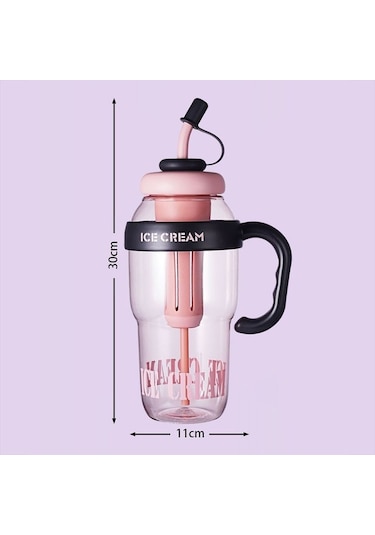 Cbtx 1200 Ml Büyük Kapasiteli Şanslı Göbek Fincan El Taşınabilir Saman Bardak Çay Drenajlı Lale Kahve