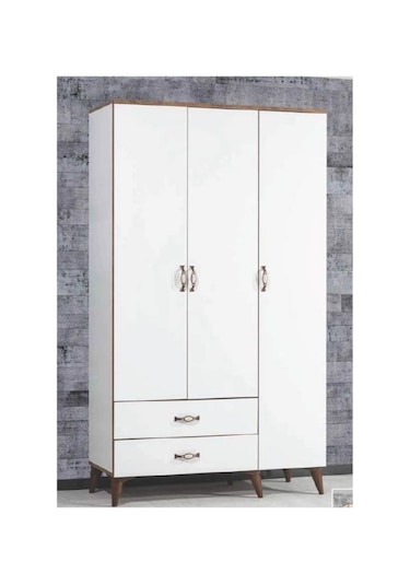 Troya 3 Kapılı Dolap / Gardolap Beyaz