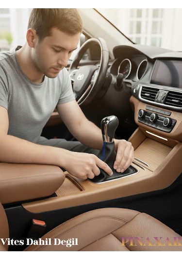 Skoda Yeti Siyah Deri Prime Tasarım Mavi Spor Dikiş Vites Körüğü