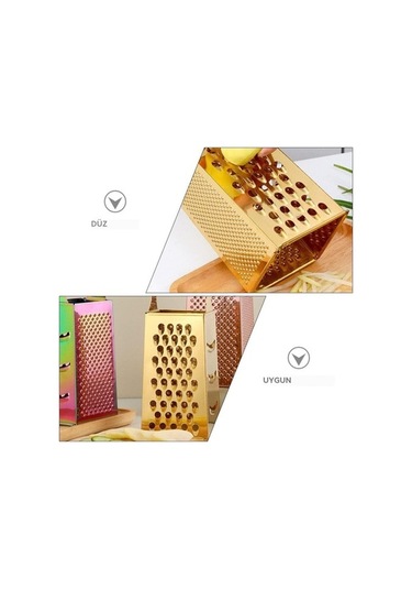 Createtech 4 Taraflı Mutfak Grater - Paslanmaz Çelik Sebze Dilimleyici - Rastgele Renk Rastgele Renk