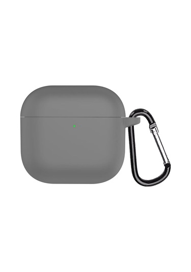 Microsonic Aipods Uyumlu 4 Kılıf Askılı Mat Silikon Koyu Gri