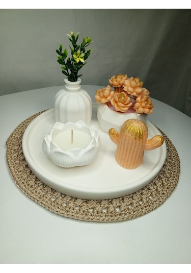 Turuncu Dekoratif Mum Seti