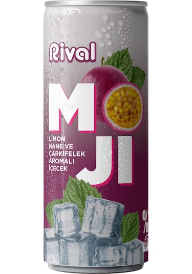 Rival Moji Limon, Nane Ve Çarkıfelek Meyvesi Aromalı Gazlı İçecek 250 Ml 6'lı
