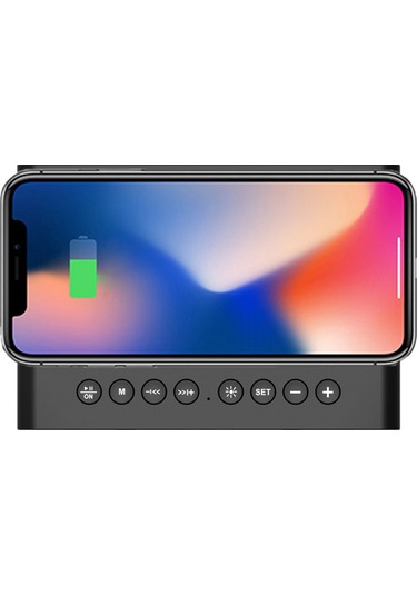 Maiyame Siyah Bt 5.0 Bluetooth Hoparlör - Kablosuz Telefon Şarjı, Saat Gösterimi, Alarm, Fm Radyo, Tf Kart/disk Desteği, Çift Hoparlör