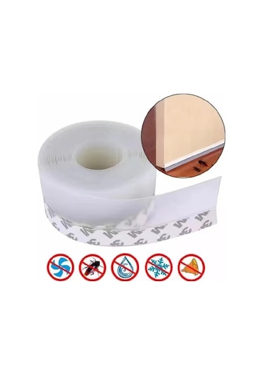 3 Metre 15 Mm Kendinden Yapışkanlı Kapı Pencere Rüzgar Ses Kesici Şerit Bant