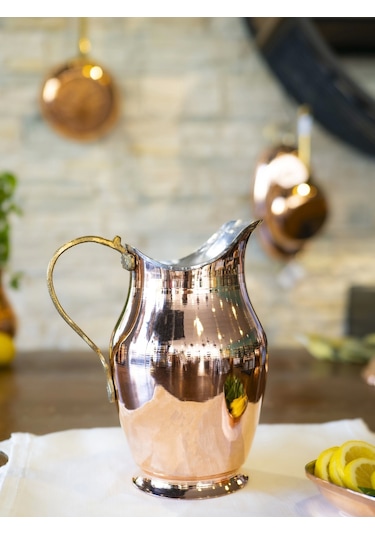 Bakır Sürahi Antalya Model Bakır Renk 3lt