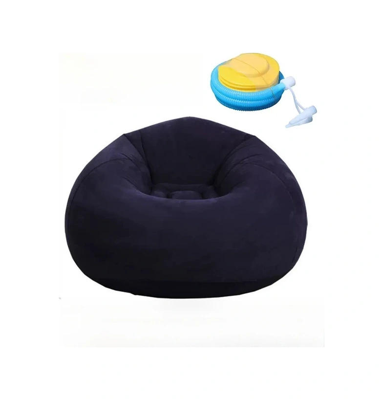 Gateesat Mavi Şişme Koltuk Pompalı - Kamp Bahçe Seyahat İçin Taşınabilir Katlanır Sandalye Mavi