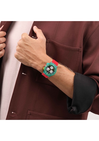 Susg409 Swatch Neon Emerald Chrono Erkek Kol Saati Susg409 Yeşil