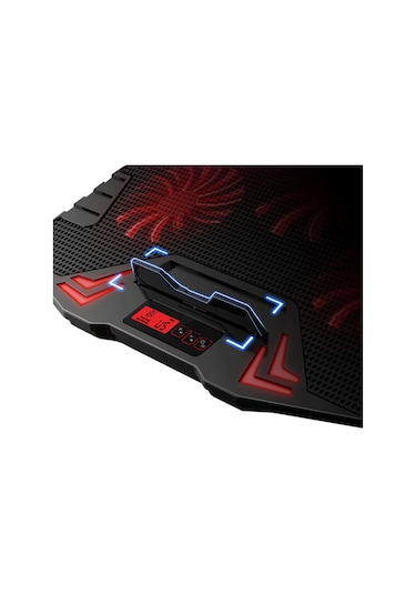 Rampage Mistral S45 12" - 17" Kırmızı Led 5 Fan Yükseklik Ayarlı LCD Laptop Soğutucu Siyah