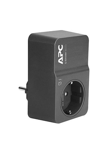 Surge Protector Pm1w-gr - Aşırı Gerilim Korumalı Priz Adaptörü 1 Schuko Fiş, Pc, Tv Vb. İçin - Renk: Siyah