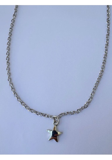 Paytak Moda Yıldız Gümüş Rengi Zincir Kolye Unisex Zincir Kolye Pytkznckly244 Gümüş