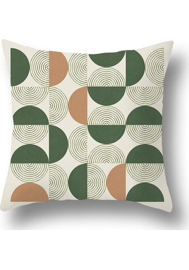 Kuzey Avrupa Geometrik Keten Yastık 45 45 Cm-51 Ekru