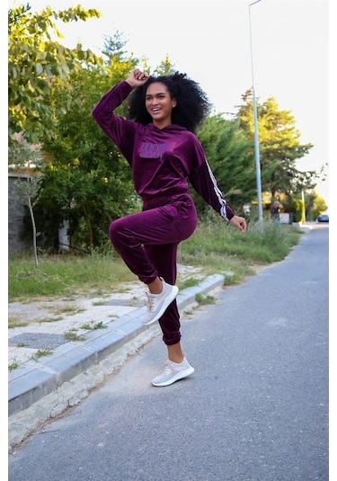 Akbeniz Kadın Kadife Eşofman Takım 9078