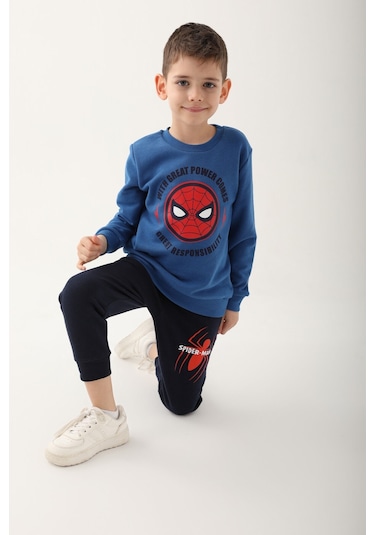 Spider Man D4832-3 Çocuk  Saks Mavi Eşofman Takımı
