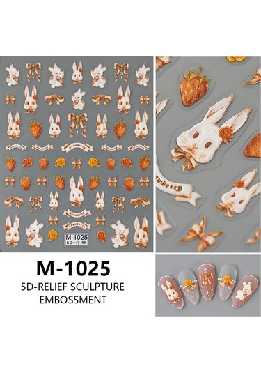 Nail Art Etiketler Çıkartmaları 5d Kabartmalı Kendinden Yapışkanlı Karikatür Çiçek Kelebek Yıldız Tırnak Çıkartmaları Mor