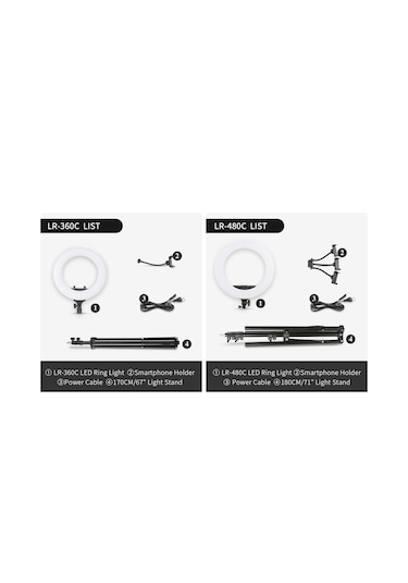 Jinbei Lr-360C Led Ring Light(14 Inc 432 Led)+L-70 Işık Stand Kit