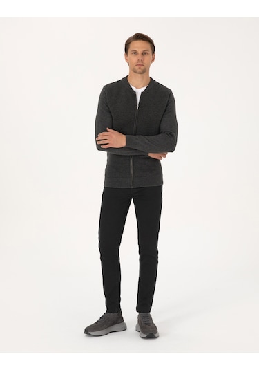 Pierre Cardin Erkek Açık Gri Melanj Hırka Triko 50317333-vr091 Açık Gri Melanj
