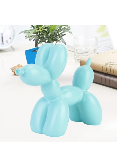 Konesam Mavi Balon Köpek Resin Dekoratif Alet - Modern Ev Dekorasyonu, Oturma Odası, Tv Ünitesi, Masaüstü Süs Eşyası