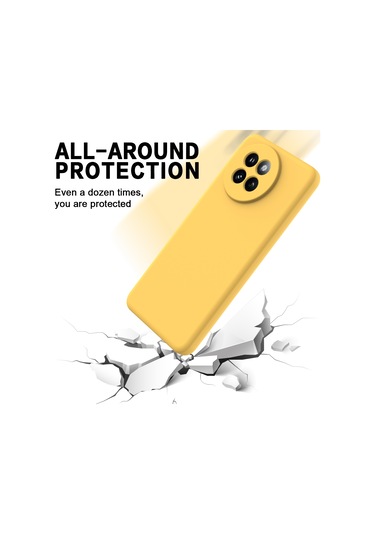 Xiaomi 14 Civi / Civi 4 Pro İçin Düz Renk Sıvı Silikon Damlamaz Tam Kapsama Telefon Kılıfı Sarı